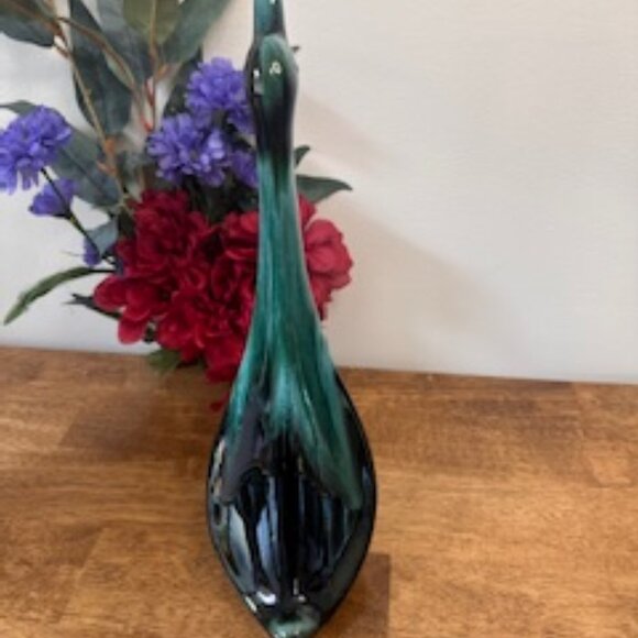 Blue Mountain Pottery Duck Figurine Vintage Canadian Art Pottery Green Black Gla - Picture 6 of 6